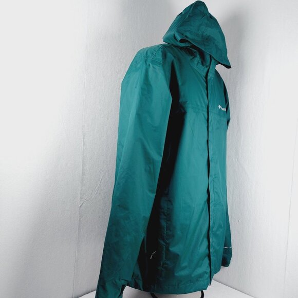 Columbia Men's Green Watertight Li Hooded Outdoor Rain Windbreaker Jacket Sz L - Picture 4 of 15
